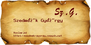 Szedmák György névjegykártya